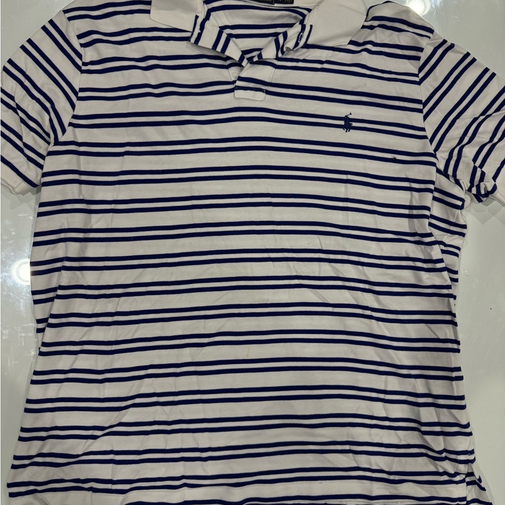 Polo by Ralph Lauren Navy and White Striped Shirt